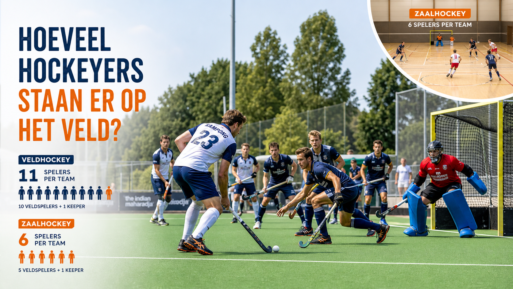 Hoeveel hockeyers staan er op het veld? Veld, zaal en jeugd uitgelegd